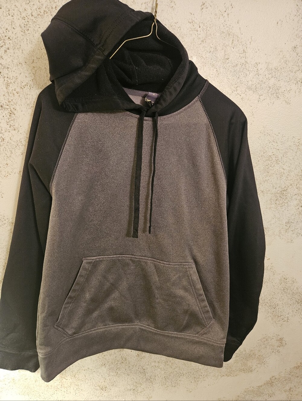 XERSION MEN'S HOODED SWEATSHIRT GRAY BLACK SIZE Small